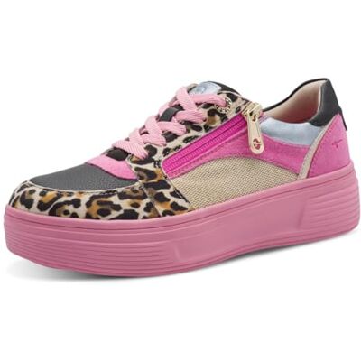Tamaris Comfort Damen Plateau Sneaker mit Reißverschluss Low Top, Mehrfarbig (Pink Multi), 40 EU Tamaris Comfort Damen Plateau Sneaker mit Reißverschluss Low Top, Mehrfarbig (Pink Multi), 40 EU