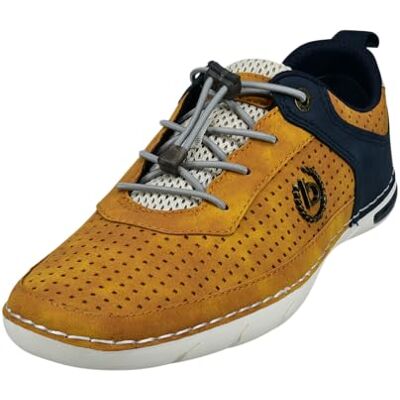 bugatti man Herren sportliche Schnürer, Männer Sneaker, Wechselfußbett,Sneaker,Halbschuhe,Freizeitschuhe,Men,Yellow/Dark Blue (5041),44 EU/EU UK bugatti man Herren sportliche Schnürer, Männer Sneaker, Wechselfußbett,Sneaker,Halbschuhe,Freizeitschuhe,Men,Yellow/Dark Blue (5041),44 EU/EU UK