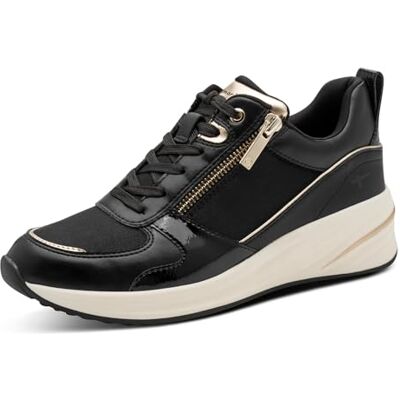 Tamaris Damen Low-Top Sneaker, Frauen Sneaker,Wechselfußbett,Freizeit,wortmann,sportlich,feminin,Heart and Sole,Lifestyle,Black/Gold,37 EU Tamaris Damen Low-Top Sneaker, Frauen Sneaker,Wechselfußbett,Freizeit,wortmann,sportlich,feminin,Heart and Sole,Lifestyle,Black/Gold,37 EU