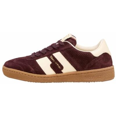 Marc O'Polo Marc OߴPolo Damen Sneaker flach aus Leder mit Wechselfußbett, Rot (Dark Aubergine Red/Raw Cotton), 36 Marc O'Polo Marc OߴPolo Damen Sneaker flach aus Leder mit Wechselfußbett, Rot (Dark Aubergine Red/Raw Cotton), 36