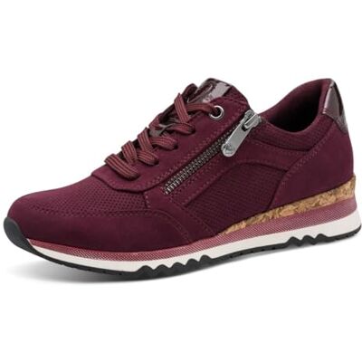 MARCO TOZZI Damen Sneaker flach Vegan Freizeit, Rot (Mulberry Comb), 38 EU MARCO TOZZI Damen Sneaker flach Vegan Freizeit, Rot (Mulberry Comb), 38 EU