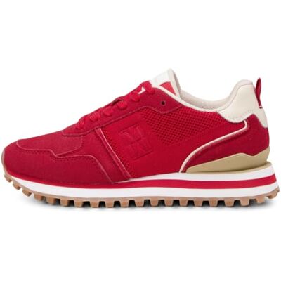 Marc O'Polo Marc OߴPolo Damen Sneaker flach aus Veloursleder sportlich, Rot (Bright Red), 39 Marc O'Polo Marc OߴPolo Damen Sneaker flach aus Veloursleder sportlich, Rot (Bright Red), 39