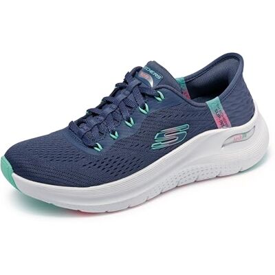 Skechers Damen Arch Fit 2.0 Easy Chic Sneaker, Navy Mesh Turquoise Trim, 40 EU Skechers Damen Arch Fit 2.0 Easy Chic Sneaker, Navy Mesh Turquoise Trim, 40 EU