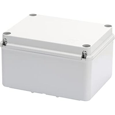 Gewiss GW44117 Abzweigkasten mit großem Boden und niedrigem Schraubdeckel, IP56, Innenmaße 190 x 140 x 110, Glatte Wände, Grau RAL 7035 Gewiss GW44117 Abzweigkasten mit großem Boden und niedrigem Schraubdeckel, IP56, Innenmaße 190 x 140 x 110, Glatte Wände, Grau RAL 7035