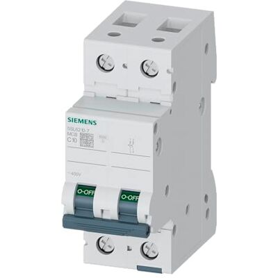 Siemens 5SL6 Miniaturüberlastschalter Typ C, Pol 2-polig 10A 400V ac, Abschaltvermögen 6 kA SENTRON 72 V dc Siemens 5SL6 Miniaturüberlastschalter Typ C, Pol 2-polig 10A 400V ac, Abschaltvermögen 6 kA SENTRON 72 V dc