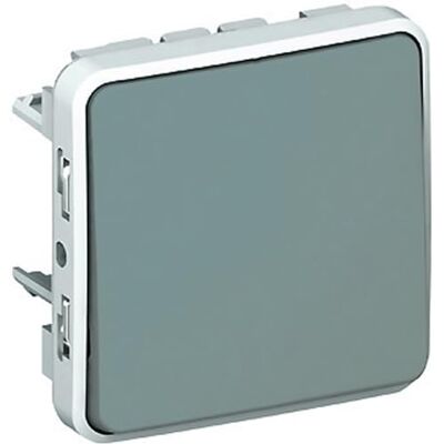 Legrand , Plexo Classic Wippschalter Universal Aus-/Wechselschalter 1-polig, IP55 Feuchtraum Schalter, 10A 250V AC, 10AX, Thermoplast halogenfrei, IK07, 64x64 mm, Farbe: Grau, 069511 Legrand , Plexo Classic Wippschalter Universal Aus-/Wechselschalter 1-polig, IP55 Feuchtraum Schalter, 10A 250V AC, 10AX, Thermoplast halogenfrei, IK07, 64x64 mm, Farbe: Grau, 069511