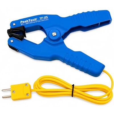PeakTech P TF-25 praktischer Temperaturfühler Typ K als Klemmzange/Klammer für Rohre, 1 Stück, PeakTech P TF-25 praktischer Temperaturfühler Typ K als Klemmzange/Klammer für Rohre, 1 Stück,
