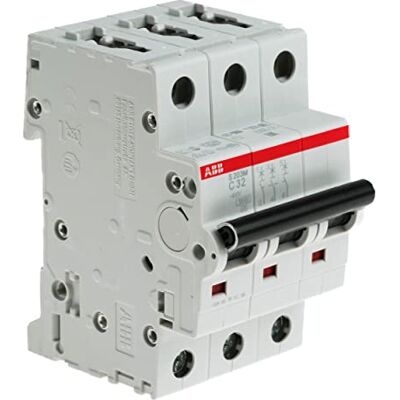 ABB S200M Miniaturüberlastschalter Typ C, Pol 3-polig 32A 440V ac, Abschaltvermögen 10 kA System Pro M Compact 12 V dc ABB S200M Miniaturüberlastschalter Typ C, Pol 3-polig 32A 440V ac, Abschaltvermögen 10 kA System Pro M Compact 12 V dc