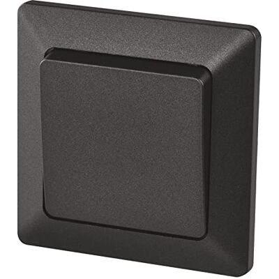 EMOS Wechselschalter schwarz/anthrazit, Lichtschalter mit einer Wippe, 250 V~/10 AX, Kunststoff, ohne Unterputzdose, Schutzklasse IP20 für Innen EMOS Wechselschalter schwarz/anthrazit, Lichtschalter mit einer Wippe, 250 V~/10 AX, Kunststoff, ohne Unterputzdose, Schutzklasse IP20 für Innen