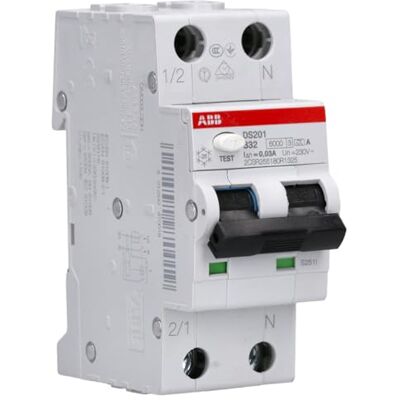 ABB DS201 B32 A30 FI/LS-Schalter RCBO 1P+N Typ A 6kA 30mA 32A ABB DS201 B32 A30 FI/LS-Schalter RCBO 1P+N Typ A 6kA 30mA 32A