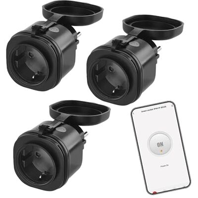 EMOS GoSmart ZigBee Outdoor Steckdose 16A, 3 Stück, 2,4GHz Smart Steckdose mit Timer und Stromzähler, IP44, manuell oder mit Smart-App gesteuert, kompatibel mit Amazon Alexa, Google Assistant, schwarz EMOS GoSmart ZigBee Outdoor Steckdose 16A, 3 Stück, 2,4GHz Smart Steckdose mit Timer und Stromzähler, IP44, manuell oder mit Smart-App gesteuert, kompatibel mit Amazon Alexa, Google Assistant, schwarz