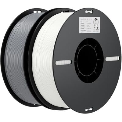 Creality Ender PLA Filament 1,75mm, Grau & Weiß, 2er-Pack 1kg Spulen, Maßgenauigkeit ±0,03mm, PLA Filament für 3D-Drucker, kompatibel mit FFF Druckern, hohe Druckqualität Creality Ender PLA Filament 1,75mm, Grau & Weiß, 2er-Pack 1kg Spulen, Maßgenauigkeit ±0,03mm, PLA Filament für 3D-Drucker, kompatibel mit FFF Druckern, hohe Druckqualität
