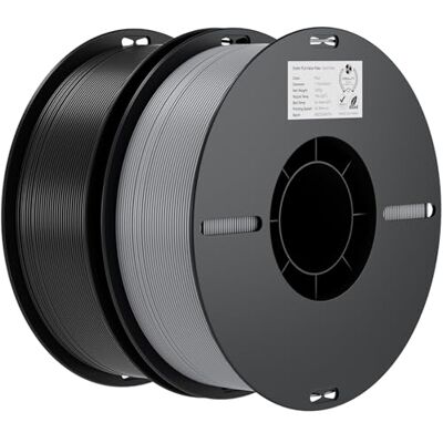 Creality Ender PLA Filament 1,75mm, Grau & Schwarz, 2er-Pack 1kg Spulen, Maßgenauigkeit ±0,03mm, PLA Filament für 3D-Drucker, kompatibel mit FFF Druckern, hohe Druckqualität Creality Ender PLA Filament 1,75mm, Grau & Schwarz, 2er-Pack 1kg Spulen, Maßgenauigkeit ±0,03mm, PLA Filament für 3D-Drucker, kompatibel mit FFF Druckern, hohe Druckqualität