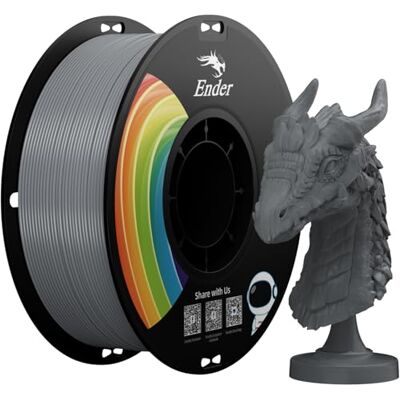Creality Ender PLA+ Filament für 3D-Drucker, 1,75mm 3D Druck Filament, 1kg Spule, Maßgenauigkeit +/- 0,02mm, passend für die meisten FDM 3D Drucker, Grau Creality Ender PLA+ Filament für 3D-Drucker, 1,75mm 3D Druck Filament, 1kg Spule, Maßgenauigkeit +/- 0,02mm, passend für die meisten FDM 3D Drucker, Grau