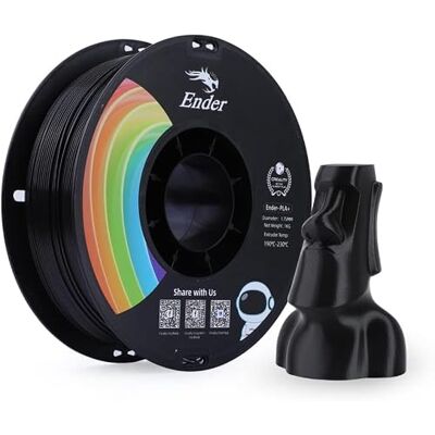 Creality Ender PLA+ Filament für 3D-Drucker, 1,75mm 3D Druck Filament, 1kg Spule, Maßgenauigkeit +/- 0,02mm, passend für die meisten FDM 3D Drucker Schwarz Creality Ender PLA+ Filament für 3D-Drucker, 1,75mm 3D Druck Filament, 1kg Spule, Maßgenauigkeit +/- 0,02mm, passend für die meisten FDM 3D Drucker Schwarz