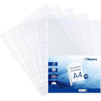 Waytex 931303 Klarsichthüllen, A4, genarbt, 50 Mikron, 50 Stück Waytex 931303 Klarsichthüllen, A4, genarbt, 50 Mikron, 50 Stück