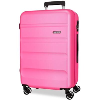 Roll Road Flex Koffer, mittelgroß, Rosa, 46 x 65 x 23 cm, starr, 3,16 kg, seitlicher Kombinationsverschluss, ABS, 3,16 kg, 56 l, Rosa, Talla única, Mittelgroßer Koffer Roll Road Flex Koffer, mittelgroß, Rosa, 46 x 65 x 23 cm, starr, 3,16 kg, seitlicher Kombinationsverschluss, ABS, 3,16 kg, 56 l, Rosa, Talla única, Mittelgroßer Koffer