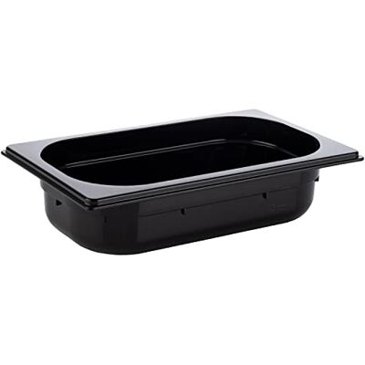 APS 82072 GN 1/4 Behälter, Gastronormbehälter aus Polycarbonat, Abmessungen 264 x 162 mm/Höhe 65 mm/Volumen 1,7 Liter, schwarz APS 82072 GN 1/4 Behälter, Gastronormbehälter aus Polycarbonat, Abmessungen 264 x 162 mm/Höhe 65 mm/Volumen 1,7 Liter, schwarz