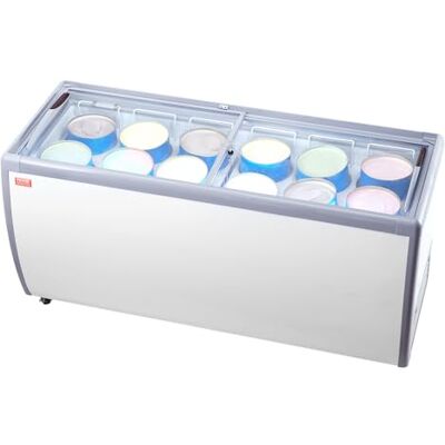 VEVOR Kommerzielle Eiscreme-Vitrine, 567 L Gefriertruhe, Mobiler Tiefkühlschrank mit Glasplatte, Restaurant-Gelato-Tauchschrank mit 12 Großen Behältern, 2 Glasschiebetüren, Feststellrollen, Weiß VEVOR Kommerzielle Eiscreme-Vitrine, 567 L Gefriertruhe, Mobiler Tiefkühlschrank mit Glasplatte, Restaurant-Gelato-Tauchschrank mit 12 Großen Behältern, 2 Glasschiebetüren, Feststellrollen, Weiß