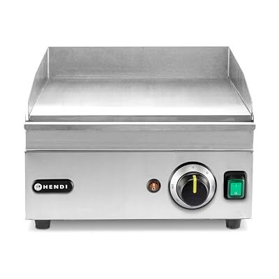 HENDI Grillplatte, glatte Ausführung, Entnehmbare Festtschublade, Temperatur bis 300°C regelbar, kompakt, Elektrogrill, Tischgrill, Gastrogrill, 230V/2000W, 325x485x(H)222mm, Edelstahl HENDI Grillplatte, glatte Ausführung, Entnehmbare Festtschublade, Temperatur bis 300°C regelbar, kompakt, Elektrogrill, Tischgrill, Gastrogrill, 230V/2000W, 325x485x(H)222mm, Edelstahl