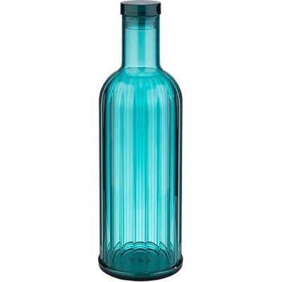 APS 10749 Flasche -STRIPES-, Ø 9 cm, H: 28,5 cm, 1 Liter, MS, Silikon, türkis APS 10749 Flasche -STRIPES-, Ø 9 cm, H: 28,5 cm, 1 Liter, MS, Silikon, türkis