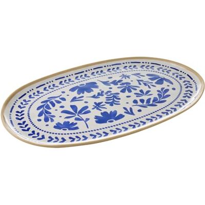 APS 85440 GN 1/1 Tablett FLORYN Melamin, 53 x 32,5 cm, Dekor blau/weiß, beige, GN System, spülmaschinengeeignet APS 85440 GN 1/1 Tablett FLORYN Melamin, 53 x 32,5 cm, Dekor blau/weiß, beige, GN System, spülmaschinengeeignet