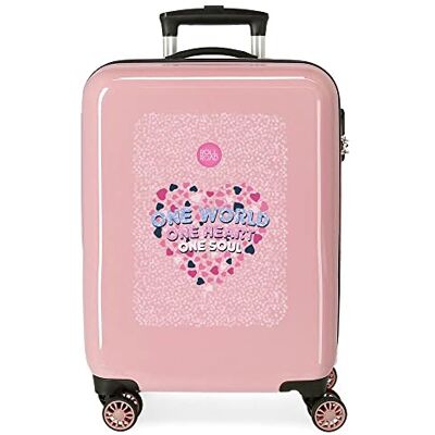 Roll Road One World Kabinentrolley, Rosa, 38 x 55 x 20 cm, Hartplastik, seitlicher Kombinationsverschluss, 34 l, 2 kg, 4 Räder, Handgepäck Roll Road One World Kabinentrolley, Rosa, 38 x 55 x 20 cm, Hartplastik, seitlicher Kombinationsverschluss, 34 l, 2 kg, 4 Räder, Handgepäck