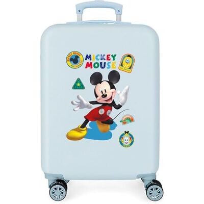 Disney Mickey All Smile Blauer Kabinenkoffer, 38 x 55 x 20 cm, starres ABS, seitliches Zahlenschloss, 35 l, 2 kg, 4 Doppelrollen, Handgepäck Disney Mickey All Smile Blauer Kabinenkoffer, 38 x 55 x 20 cm, starres ABS, seitliches Zahlenschloss, 35 l, 2 kg, 4 Doppelrollen, Handgepäck