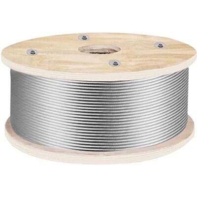 VEVOR 152mx4,8mm Drahtseil 1x19-Konstruktion Stahlseil T316 Edelstahl Polierte Oberfläche Drahtkabel 1905,1kg Bruchfestigkeit Edelstahlseil für Wäscheleinen Treppengeländer Gartenzäune Schiffsbau VEVOR 152mx4,8mm Drahtseil 1x19-Konstruktion Stahlseil T316 Edelstahl Polierte Oberfläche Drahtkabel 1905,1kg Bruchfestigkeit Edelstahlseil für Wäscheleinen Treppengeländer Gartenzäune Schiffsbau
