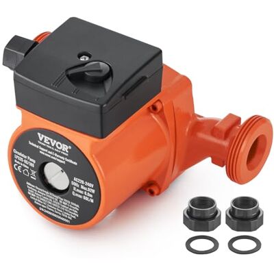 VEVOR Heizungspumpe 6 m Förderhöhe, 220 V, 92 W, 60 L/min, Warmwasser-Umwälzpumpe, 1-1/2 Zoll NPT-Gewinde, 3-Gang-Umwälzpumpe, IP44, leiser Betrieb, Umwälzpumpe für Warmwasserbereitersystem im Haus VEVOR Heizungspumpe 6 m Förderhöhe, 220 V, 92 W, 60 L/min, Warmwasser-Umwälzpumpe, 1-1/2 Zoll NPT-Gewinde, 3-Gang-Umwälzpumpe, IP44, leiser Betrieb, Umwälzpumpe für Warmwasserbereitersystem im Haus
