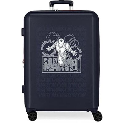 Marvel Heroes Iron Man Mittelgroßer Koffer, Blau, 48 x 70 x 26 cm, starres ABS, integrierter TSA-Verschluss, 81 l, 3,98 kg, 4 Doppelräder Marvel Heroes Iron Man Mittelgroßer Koffer, Blau, 48 x 70 x 26 cm, starres ABS, integrierter TSA-Verschluss, 81 l, 3,98 kg, 4 Doppelräder