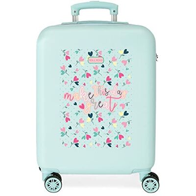 Roll Road Queen of Hearts Kabinenkoffer, Blau, 38 x 55 x 20 cm, starres ABS, seitliches Zahlenschloss, 35 l, 2 kg, 4 Rollen, Handgepäck Roll Road Queen of Hearts Kabinenkoffer, Blau, 38 x 55 x 20 cm, starres ABS, seitliches Zahlenschloss, 35 l, 2 kg, 4 Rollen, Handgepäck