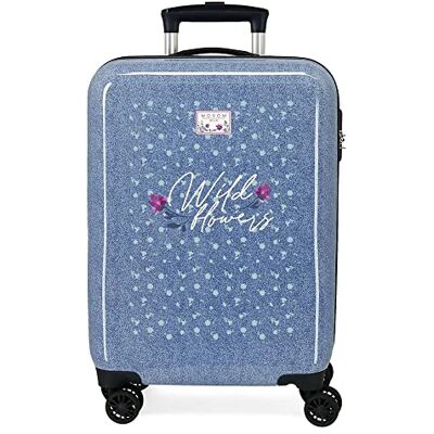 MOVOM Wildblumen Blauer Kabinenkoffer 38 x 55 x 20 cm Starres ABS Seitliches Zahlenschloss 34 L 2 kg 4 Doppelräder Handgepäck MOVOM Wildblumen Blauer Kabinenkoffer 38 x 55 x 20 cm Starres ABS Seitliches Zahlenschloss 34 L 2 kg 4 Doppelräder Handgepäck