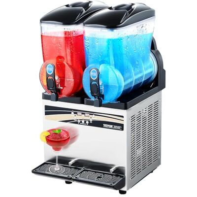 VEVOR kommerzieller Frozen Drink Maker, 15 L x 2 Slush-Maschine mit zwei Tanks, 120 Tassen Margarita-Smoothie-Maschine aus Edelstahl, Slush-Maker für Zuhause Partys Restaurants Cafés Bars VEVOR kommerzieller Frozen Drink Maker, 15 L x 2 Slush-Maschine mit zwei Tanks, 120 Tassen Margarita-Smoothie-Maschine aus Edelstahl, Slush-Maker für Zuhause Partys Restaurants Cafés Bars