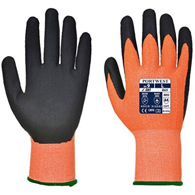 Portwest A625 Vis-tex Schneiden Handschuh Atmungsaktiv Schnittfest 13 Gauge Orange/Schwarz, XL, EN 388 Schnittstufe D, Polyester, Getauchte Handinnenfläche, Fingerfertigkeit 5, Bau Portwest A625 Vis-tex Schneiden Handschuh Atmungsaktiv Schnittfest 13 Gauge Orange/Schwarz, XL, EN 388 Schnittstufe D, Polyester, Getauchte Handinnenfläche, Fingerfertigkeit 5, Bau