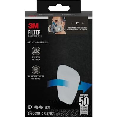 3M Partikelfilter 5925, P2, 10 Paar/Packung 3M Partikelfilter 5925, P2, 10 Paar/Packung