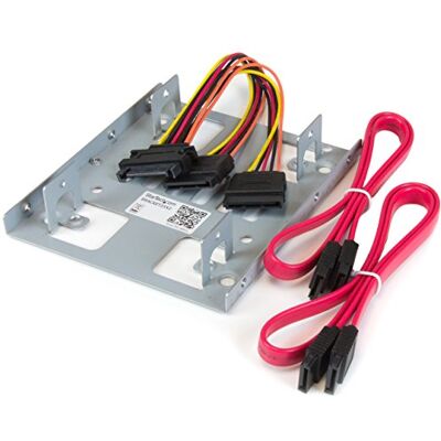 StarTech .com Dual 2,5" SATA Festplatten auf 3,5" Einbauschacht Halterung 2-fach HDD/SSD Halterung mit SATA Strom- und Datenkabel StarTech .com Dual 2,5" SATA Festplatten auf 3,5" Einbauschacht Halterung 2-fach HDD/SSD Halterung mit SATA Strom- und Datenkabel