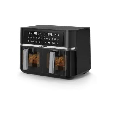Grundig FRY 8620 Dual-Heißluftfritteuse, 8,4 l, 2400 W 2400 W, 8,4 L Dual Airfryer, 2 Frittierkörbe, 80–200 °C, Touch-Display, 12 Automatikprogramme, Smart Finishing Grundig FRY 8620 Dual-Heißluftfritteuse, 8,4 l, 2400 W 2400 W, 8,4 L Dual Airfryer, 2 Frittierkörbe, 80–200 °C, Touch-Display, 12 Automatikprogramme, Smart Finishing