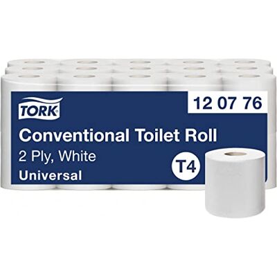 Tork 120776 Kleinrollen Toilettenpapier extra (30-er Pack), 30 x 400 Blatt Universal Qualität für T4 Kleinrollensysteme / 2-lagiges WC-Papier, lang und reißfest Tork 120776 Kleinrollen Toilettenpapier extra (30-er Pack), 30 x 400 Blatt Universal Qualität für T4 Kleinrollensysteme / 2-lagiges WC-Papier, lang und reißfest
