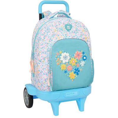 safta Moos Fiori Großer Rucksack mit Rädern, kompakt, abnehmbar, ideal für Kinder verschiedener Altersgruppen, bequem und vielseitig, Qualität und Widerstandsfähigkeit, 33 x 22 x 45 cm safta Moos Fiori Großer Rucksack mit Rädern, kompakt, abnehmbar, ideal für Kinder verschiedener Altersgruppen, bequem und vielseitig, Qualität und Widerstandsfähigkeit, 33 x 22 x 45 cm