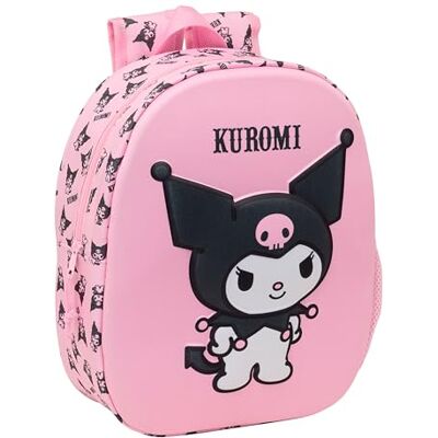 safta Kuromi 3D-Schulrucksack mit 3D-Design, anpassbar an den Wagen, ideal für Kinder verschiedener Altersgruppen, bequem und vielseitig, Qualität und Widerstandsfähigkeit, 27 x 10 x 33 cm, Rosa, M safta Kuromi 3D-Schulrucksack mit 3D-Design, anpassbar an den Wagen, ideal für Kinder verschiedener Altersgruppen, bequem und vielseitig, Qualität und Widerstandsfähigkeit, 27 x 10 x 33 cm, Rosa, M