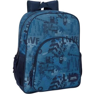 safta New Edition Schulrucksack für Kinder, anpassbar an Kinderwagen, ideal für Kinder im Schulalter, bequem und vielseitig, Qualität und Widerstandsfähigkeit, 32 x 12 x 38 cm, marineblau, M, Casual safta New Edition Schulrucksack für Kinder, anpassbar an Kinderwagen, ideal für Kinder im Schulalter, bequem und vielseitig, Qualität und Widerstandsfähigkeit, 32 x 12 x 38 cm, marineblau, M, Casual