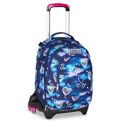 Seven Trolley Jack Detach Schulrucksack mit Rollen, Schulranzen 1 Klasse Mädchen, Trinkflaschenfach, 3-in-1, Abnehmbarer Kleiner Rucksack, versenkbare Schultergurte, lila/rosa Seven Trolley Jack Detach Schulrucksack mit Rollen, Schulranzen 1 Klasse Mädchen, Trinkflaschenfach, 3-in-1, Abnehmbarer Kleiner Rucksack, versenkbare Schultergurte, lila/rosa