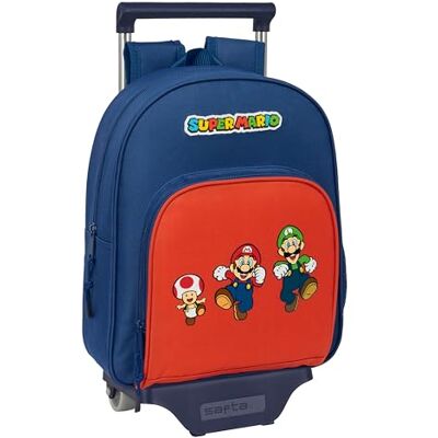 safta SUPER Mario Mamma MIA Kinderrucksack mit Trolley 705, ideal für Kinder verschiedener Altersgruppen, bequem und vielseitig, Qualität und Widerstandsfähigkeit, 28 x 10 x 34 cm safta SUPER Mario Mamma MIA Kinderrucksack mit Trolley 705, ideal für Kinder verschiedener Altersgruppen, bequem und vielseitig, Qualität und Widerstandsfähigkeit, 28 x 10 x 34 cm