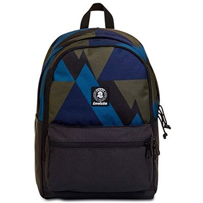 Invicta BARLY Rucksack aus nachhaltigem Stoff, Praktisch & Unisex, kompakt, Büro, Reise, Arbeit, Studium, Backpack, Daypack, italienisches Design, braun/blau Invicta BARLY Rucksack aus nachhaltigem Stoff, Praktisch & Unisex, kompakt, Büro, Reise, Arbeit, Studium, Backpack, Daypack, italienisches Design, braun/blau