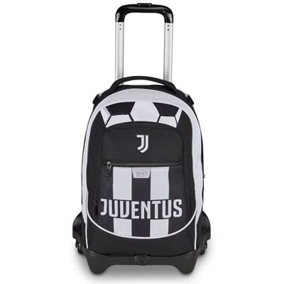 Seven Juventus Trolley Jack Schulrucksack mit Rollen, Schulranzen 1 Klasse Junge, doppelte Nutzung, Abnehmbarer Rucksack, versenkbare Schultergurte, schwarz/weiß, Fußball, offizielles Produkt Seven Juventus Trolley Jack Schulrucksack mit Rollen, Schulranzen 1 Klasse Junge, doppelte Nutzung, Abnehmbarer Rucksack, versenkbare Schultergurte, schwarz/weiß, Fußball, offizielles Produkt