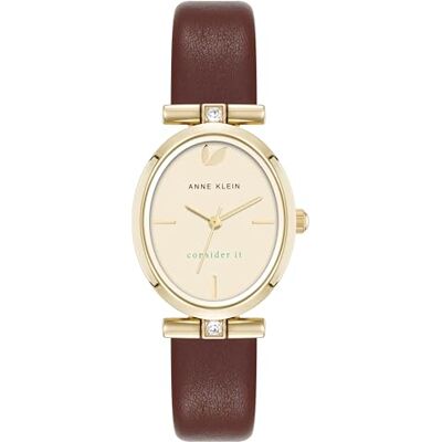 Anne Klein Women's Premium Crystal Accented Sustainable Leather Strap Watch Anne Klein Women's Premium Crystal Accented Sustainable Leather Strap Watch