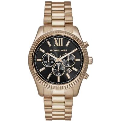 Michael Kors Lexington Watch für Herren, 44mm Quarz-Chronographenwerk mit Edelstahlarmband Michael Kors Lexington Watch für Herren, 44mm Quarz-Chronographenwerk mit Edelstahlarmband
