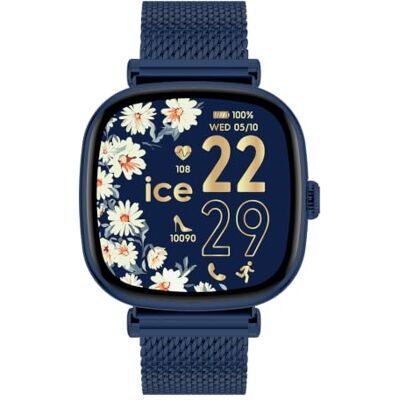 ICE-WATCH Ice smart SQ 2.0 Blue Milanese Blaue Smartwatch für Damen mit Edelstahluhr Armband 025891 (1.2 Zoll / 37mm) Smartwatch, Aufzeichnung von körperlicher Aktivität und Gesundheitsdaten ICE-WATCH Ice smart SQ 2.0 Blue Milanese Blaue Smartwatch für Damen mit Edelstahluhr Armband 025891 (1.2 Zoll / 37mm) Smartwatch, Aufzeichnung von körperlicher Aktivität und Gesundheitsdaten