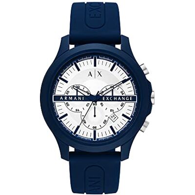 Giorgio Armani Watch for Men, Quarz-Chronographenwerk und 46mm Gehäusegröße mit Edelstahlarmband Giorgio Armani Watch for Men, Quarz-Chronographenwerk und 46mm Gehäusegröße mit Edelstahlarmband